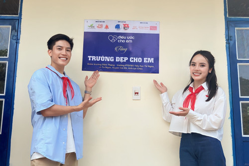 Anh Tu and Tra My support building a new school